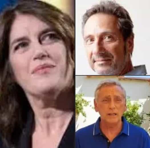 Immagine di tre esperti che discutono di riscaldamento climatico e soluzioni multidisciplinari.